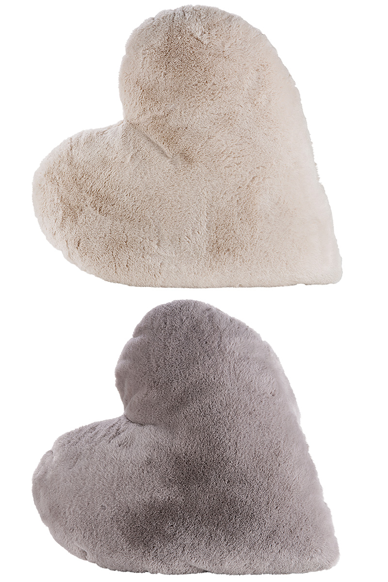 Kissen Herz Plüsch creme 44cm