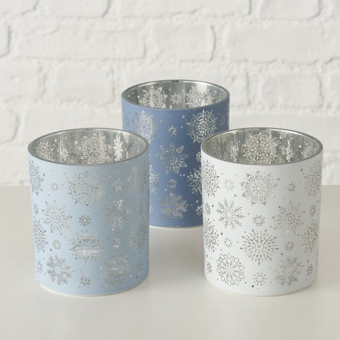 Windlicht Flake 10cm weiß