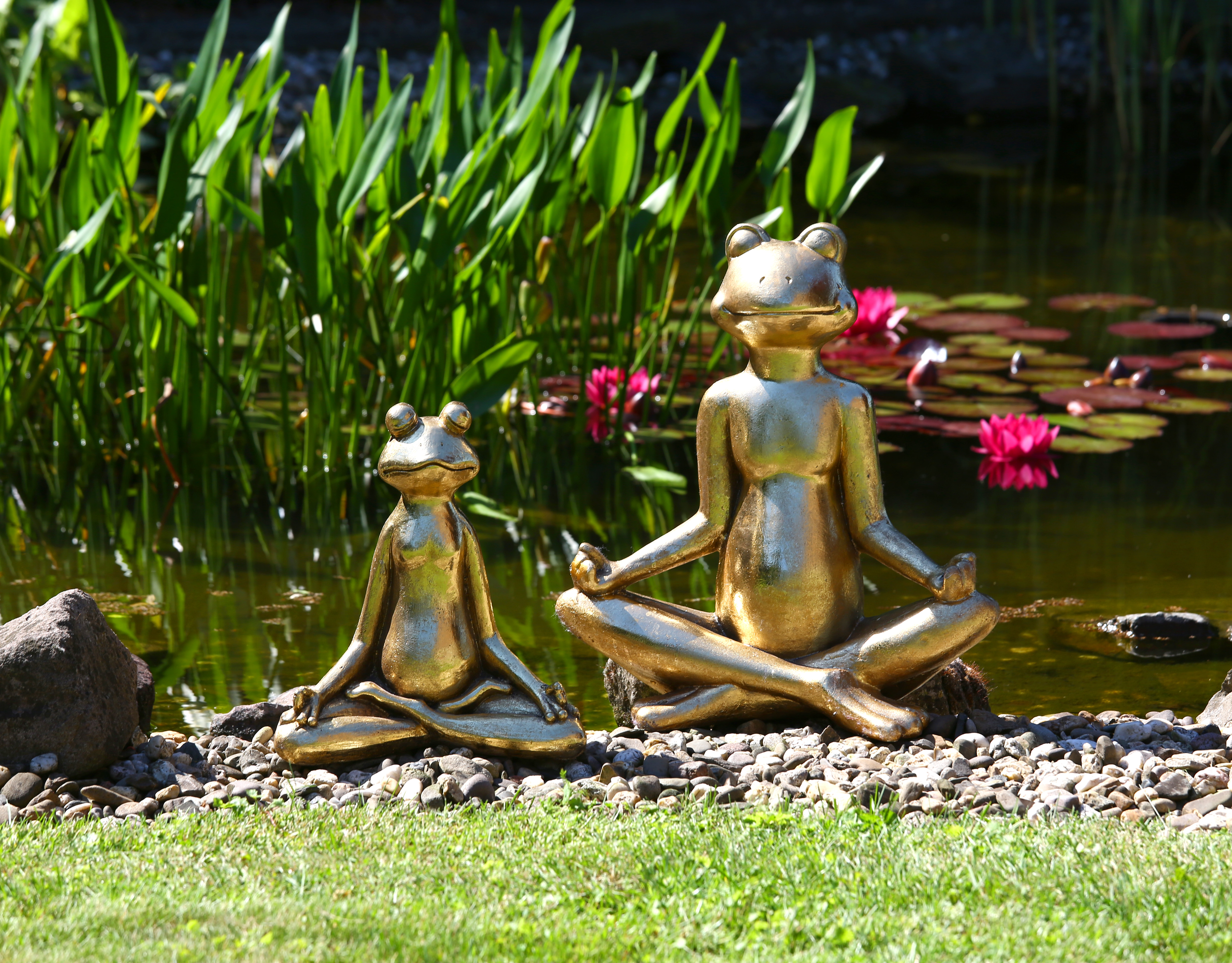 Dekofigur Frosch Yoga 34cm Magnesia Dekofigur Frosch Yoga 34cm Magnesia