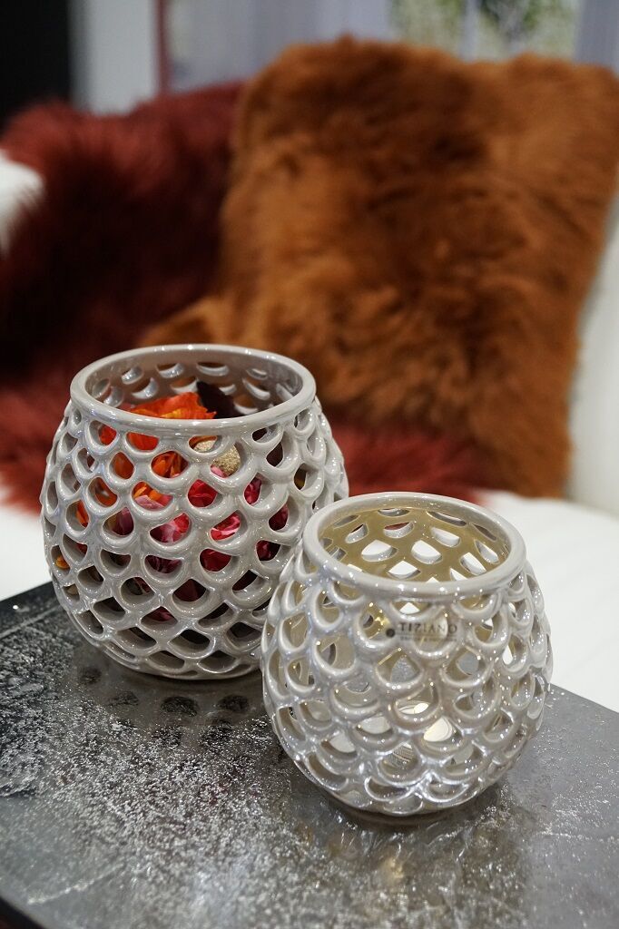 Tischlicht Pitello 14cm creme