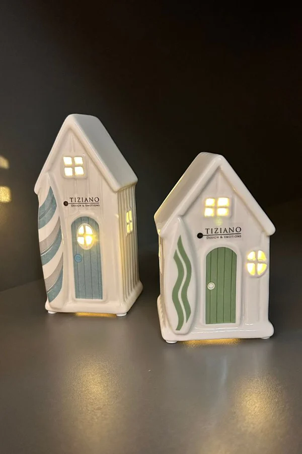 Beachhouse Fano LED 12cm cremeweiß grün