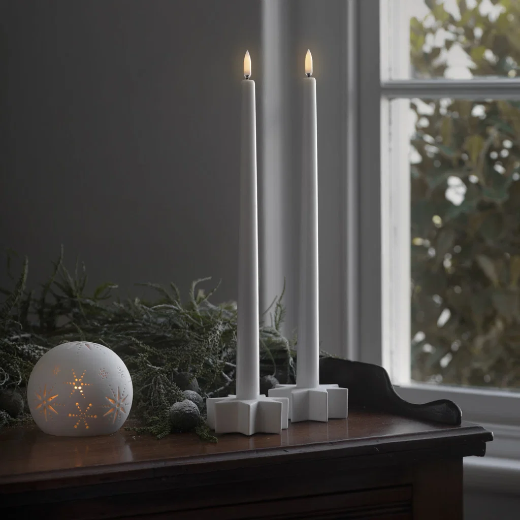 Ceramic light dome Nordic white 9x10 cm von Piffany Kerzen, Teelicht, Schwedenkiel, Tischdekoration, Weihnachtsdeko
