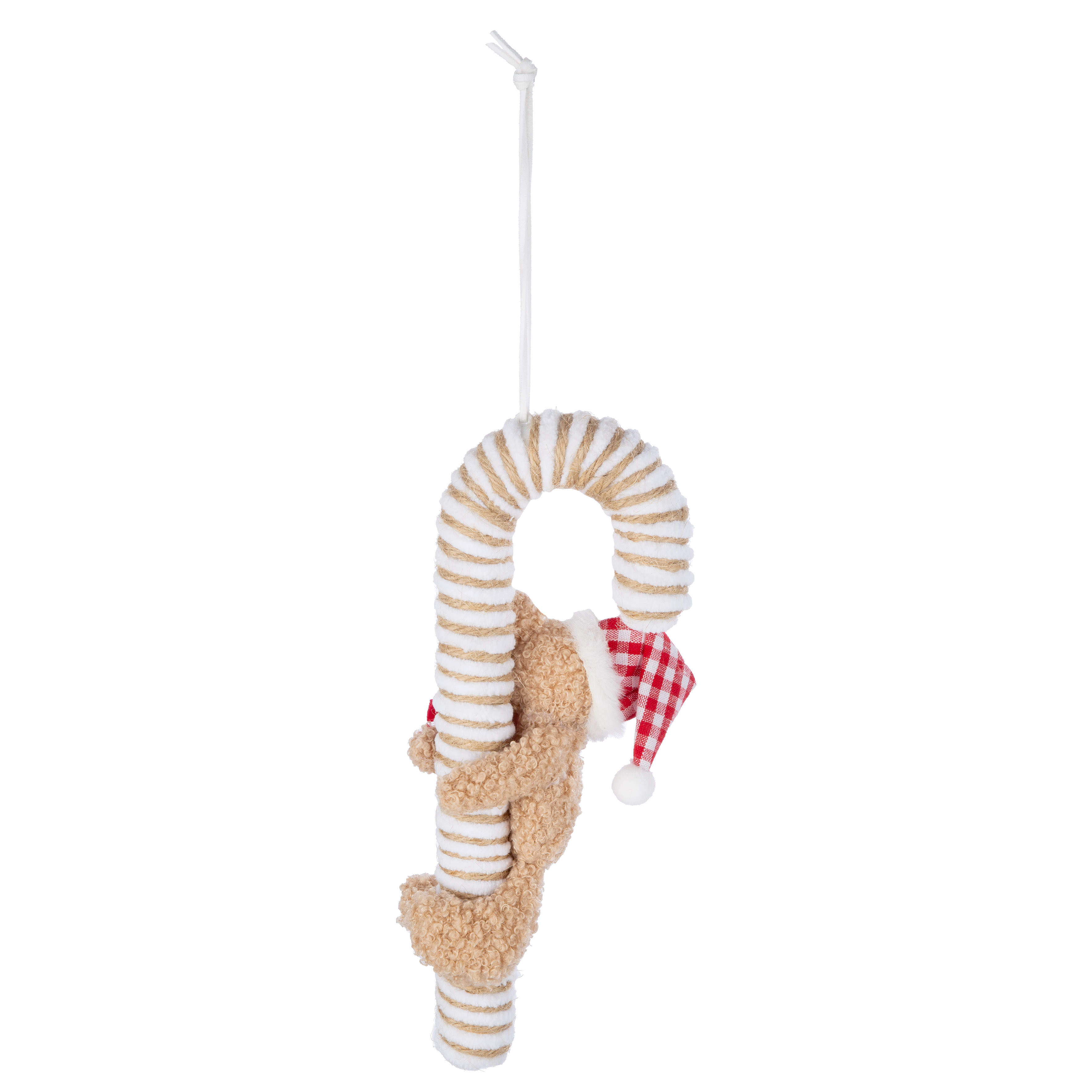 Hänger Zuckerstange Bärlig 16cm weihnachtsdeko, anhaenger, kordel, teddy, ornament
