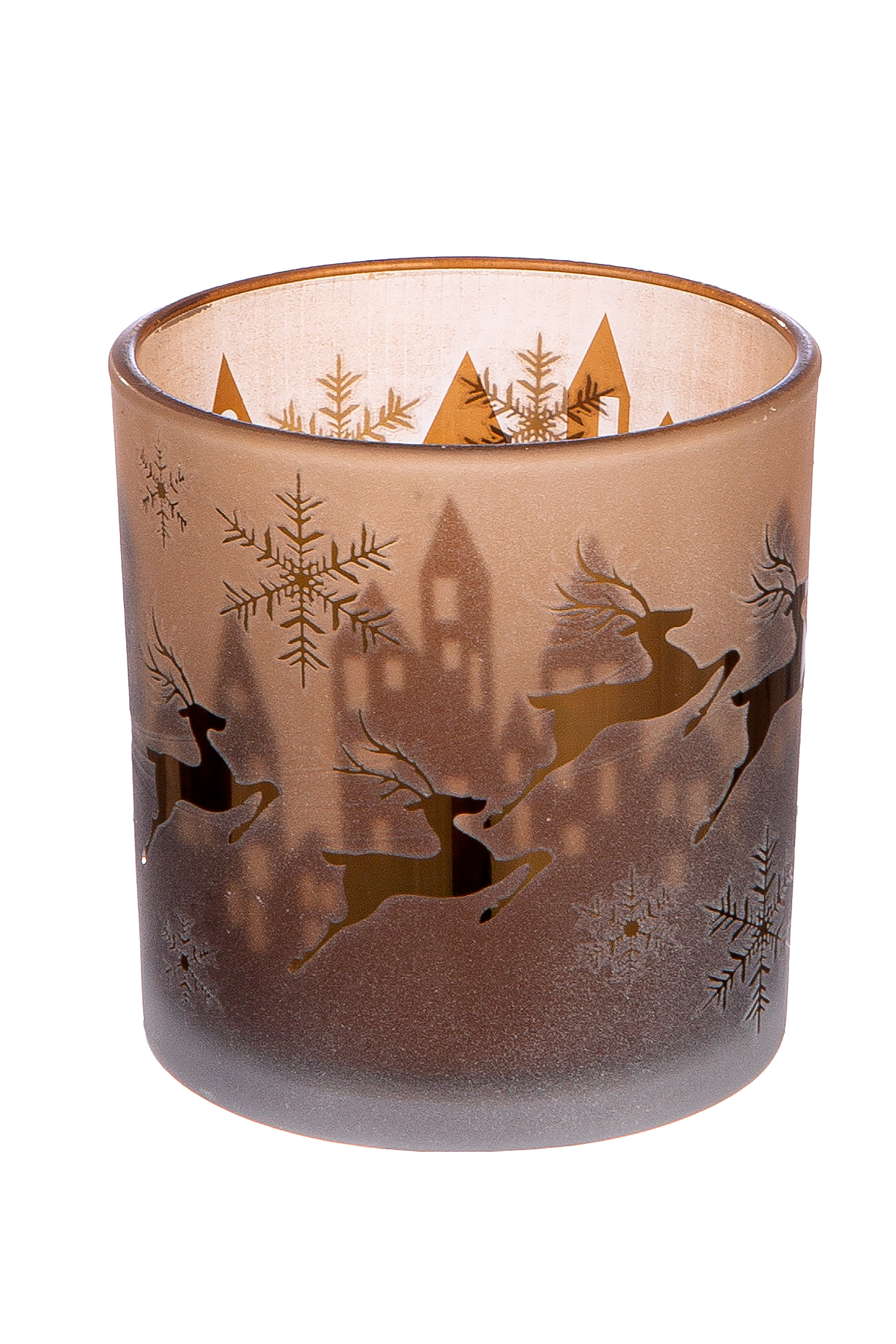 Windlicht Schlitten Rentiermotiv 8cm Pokal, Lampe