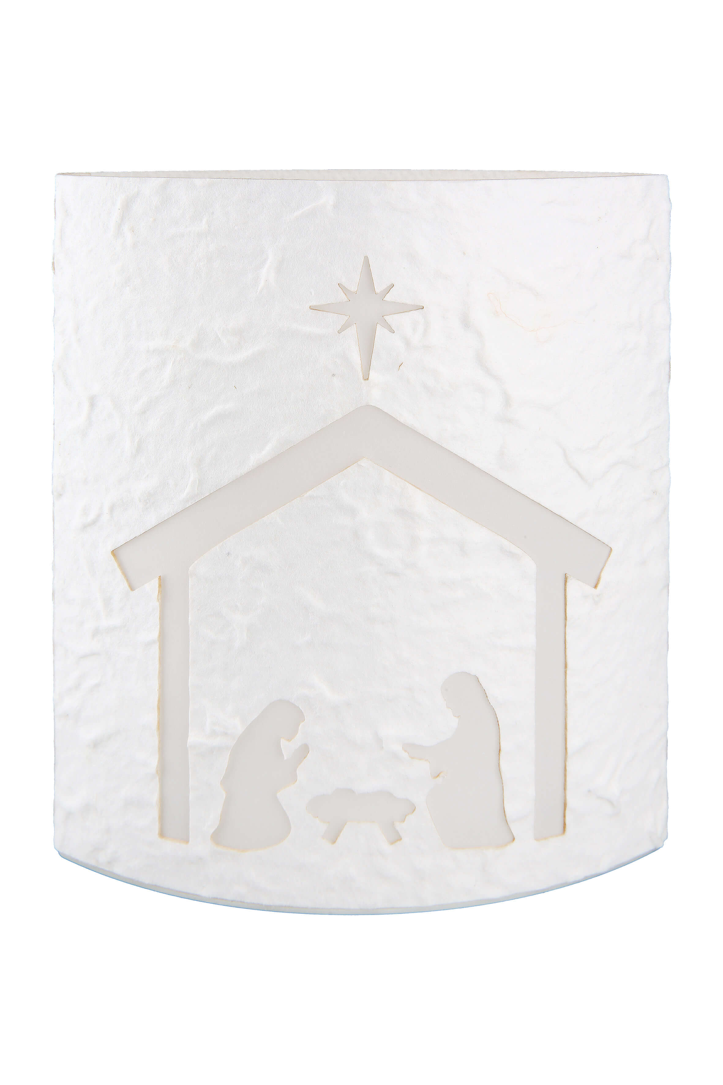 Dekoleuchte Krippe LED Papier creme Dekoleuchte Krippe LED Papier creme