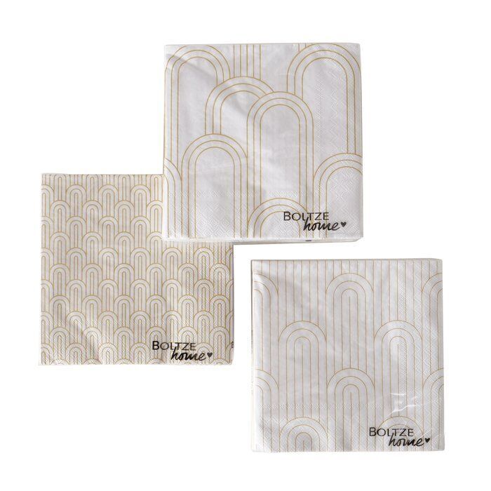 Freisteller_Hauptbil-P8U33Br2-large Serviette Bogan 20 Stück weiß/gold Variante 1