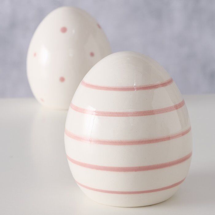 Dekofigur Ei Finn rosa 8cm Streifen