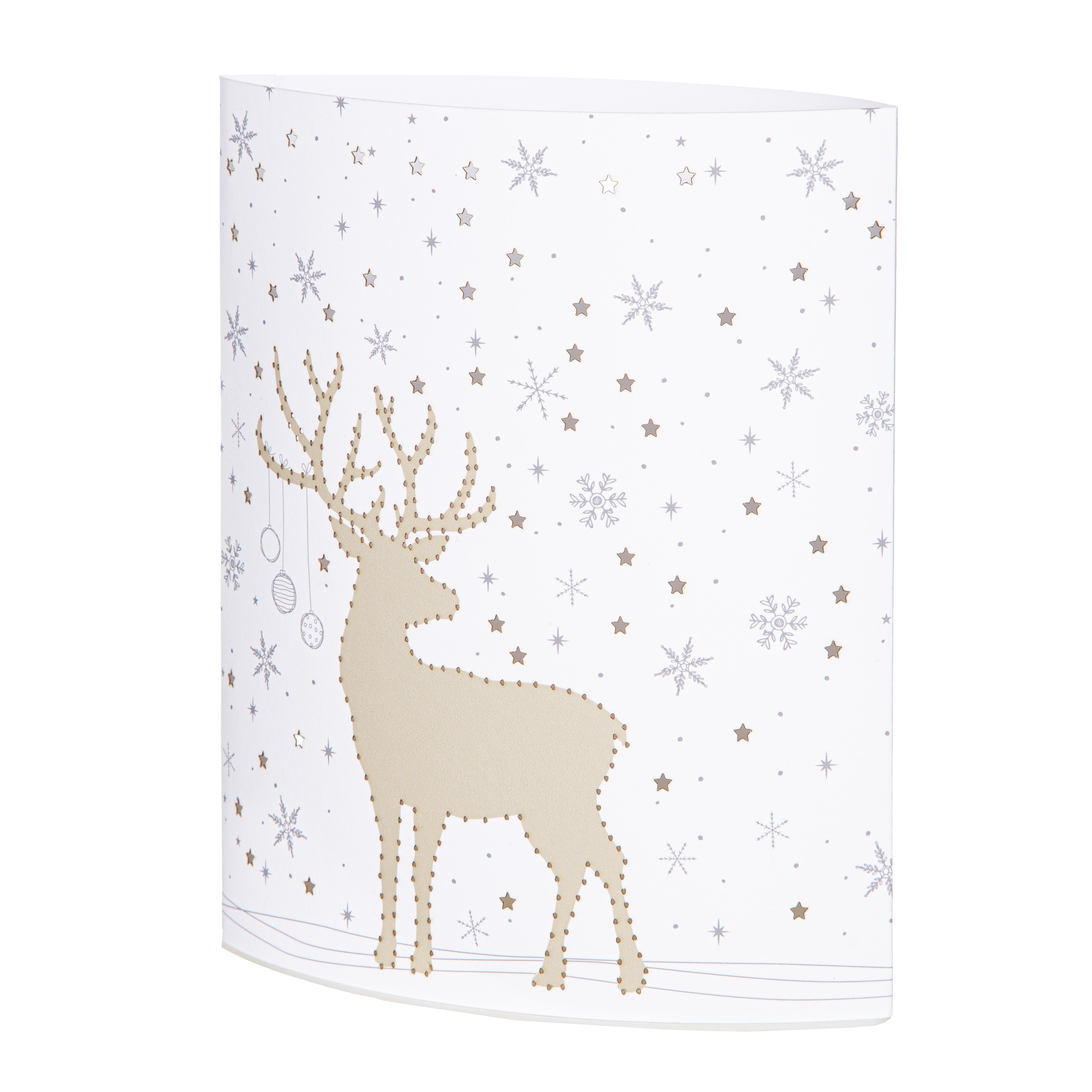 Dekoleuchte Winterhirsch LED Papier creme Tier, Hirsch, Säugetier, Tierwelt