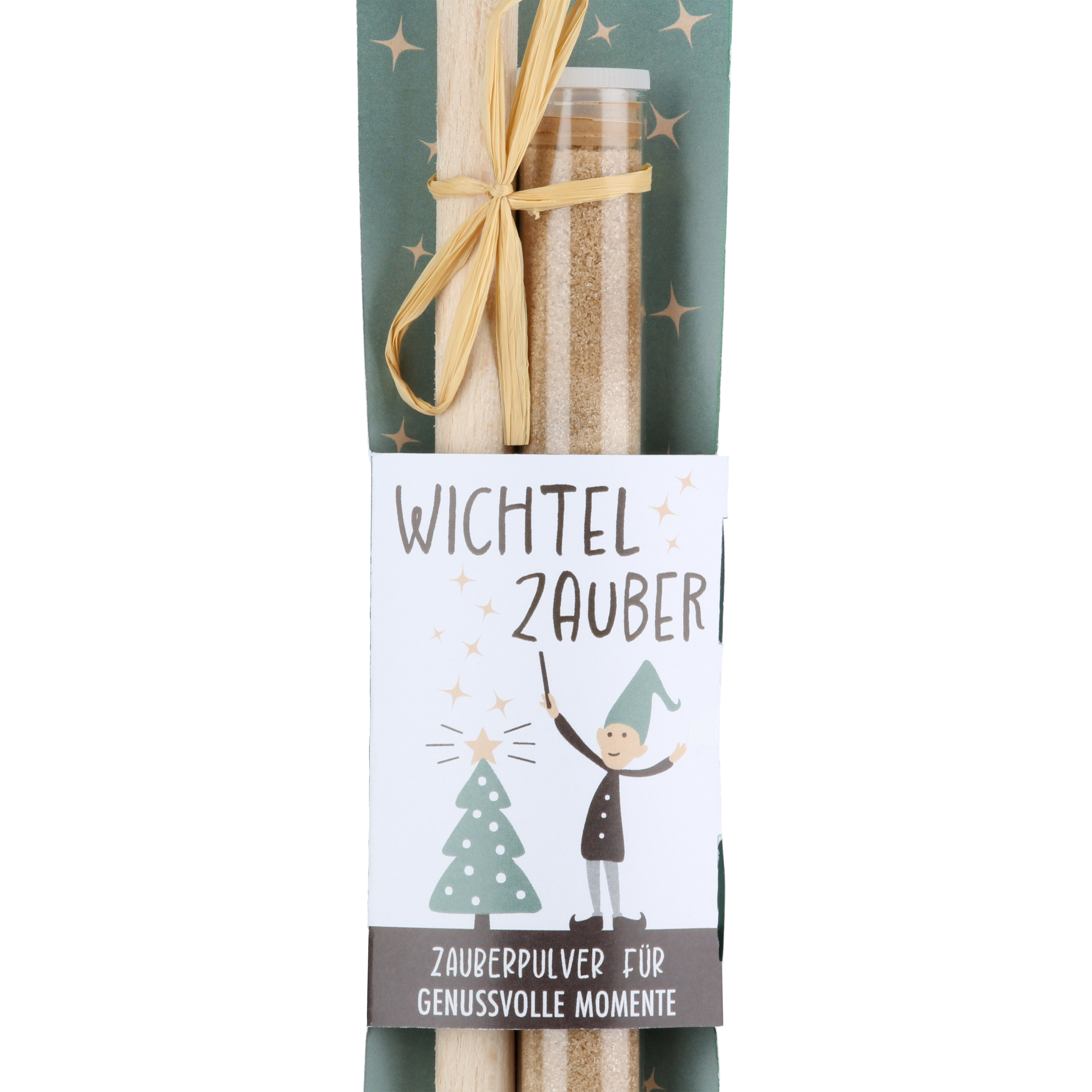 Kochlöffel Nils Tannenbaummotiv Holz Zimtstangen, Wichtelpulver, Zauberpulver, Holzstäbchen, Glitzerzucker