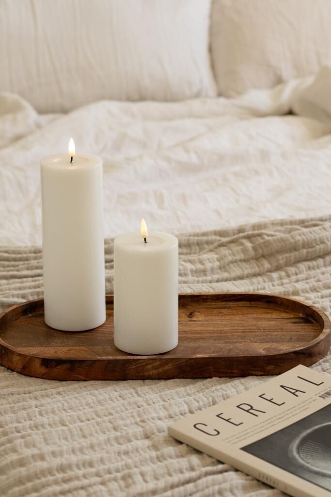 Stumpenkerze LED Weiß 5 x 10cm