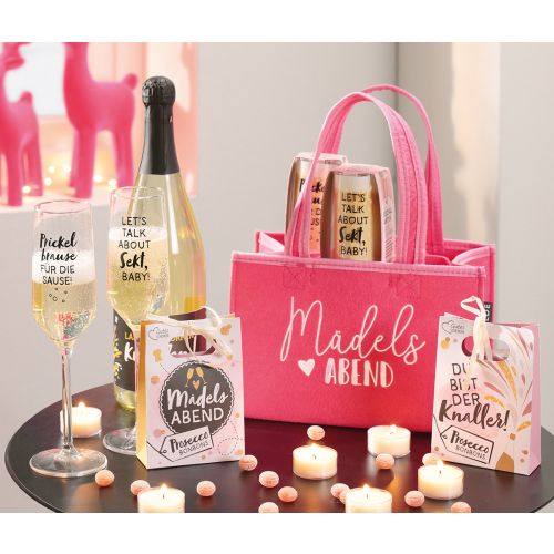 Flaschentasche Mädelsabend Filz Zubehor, Tasche, Handtasche, Glas
