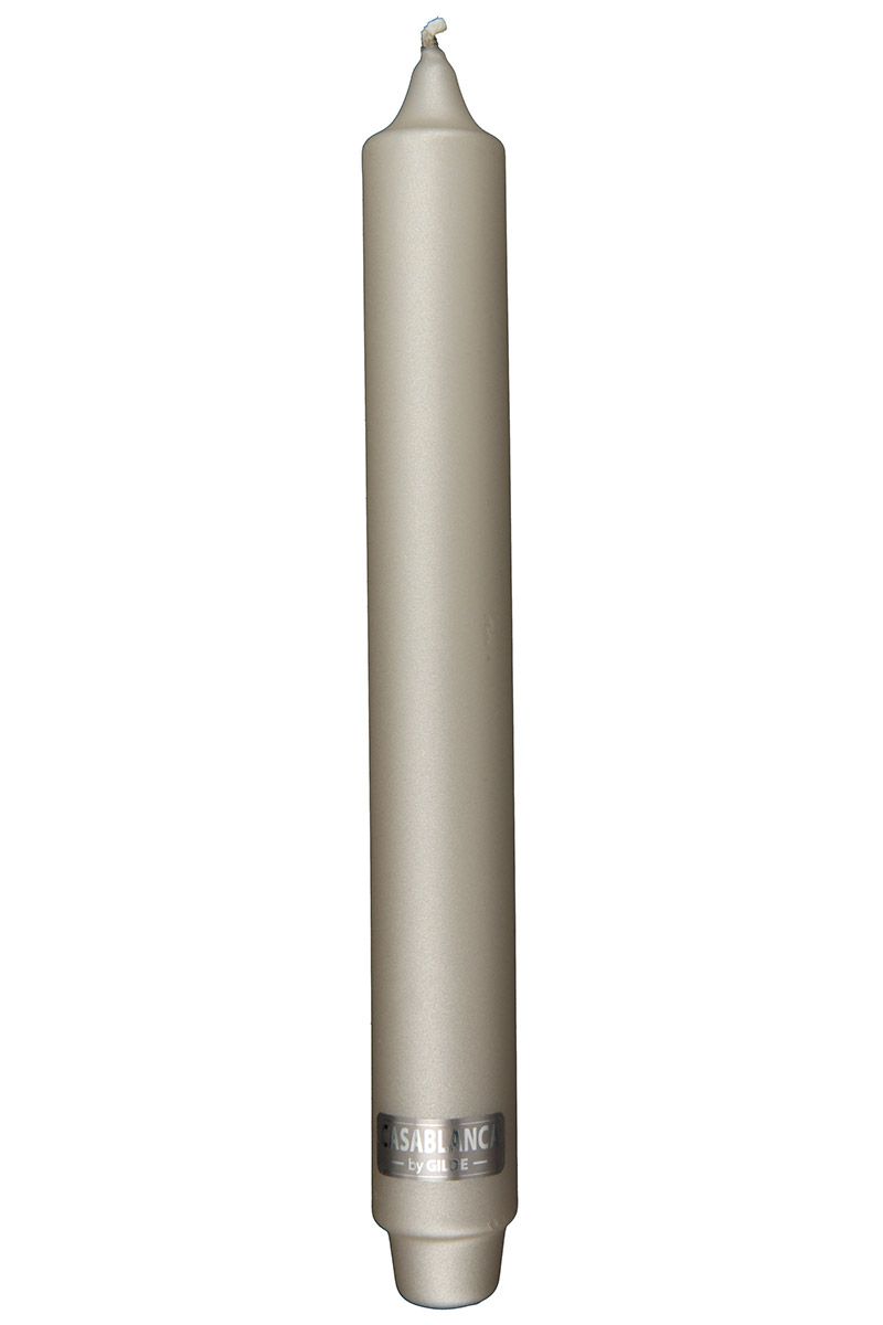 Stabkerzekerze Metallic champagner 25cm Zylinder
