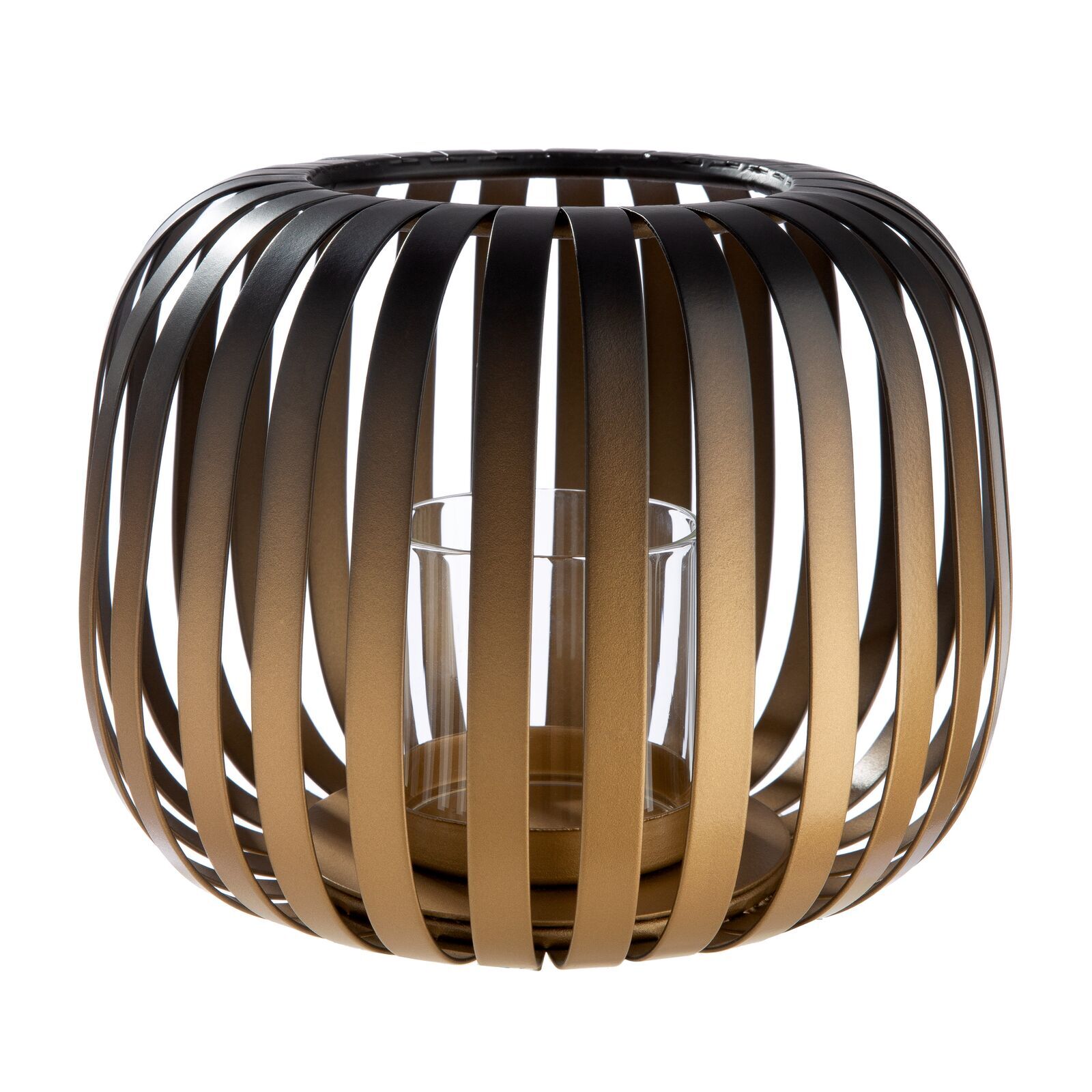 Windlicht Rainbow 30cm Lampschutz, Lichtspender, Metallkugel, Laternenform, Brass-Gold
