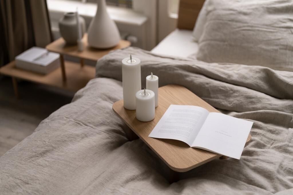 Stumpenkerze LED Weiß 5 x 20cm