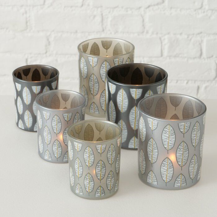 Windlicht Blata 8cm grau