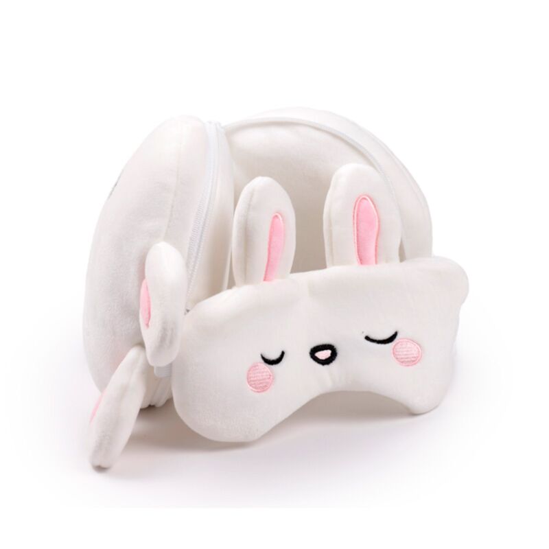 Relaxeazzz Adoramals Frances the Rabbit Hase Plüsch Reisekissen & Schlafmaske Relaxeazzz Adoramals Frances the Rabbit Hase Plüsch Reisekissen & Schlafmaske