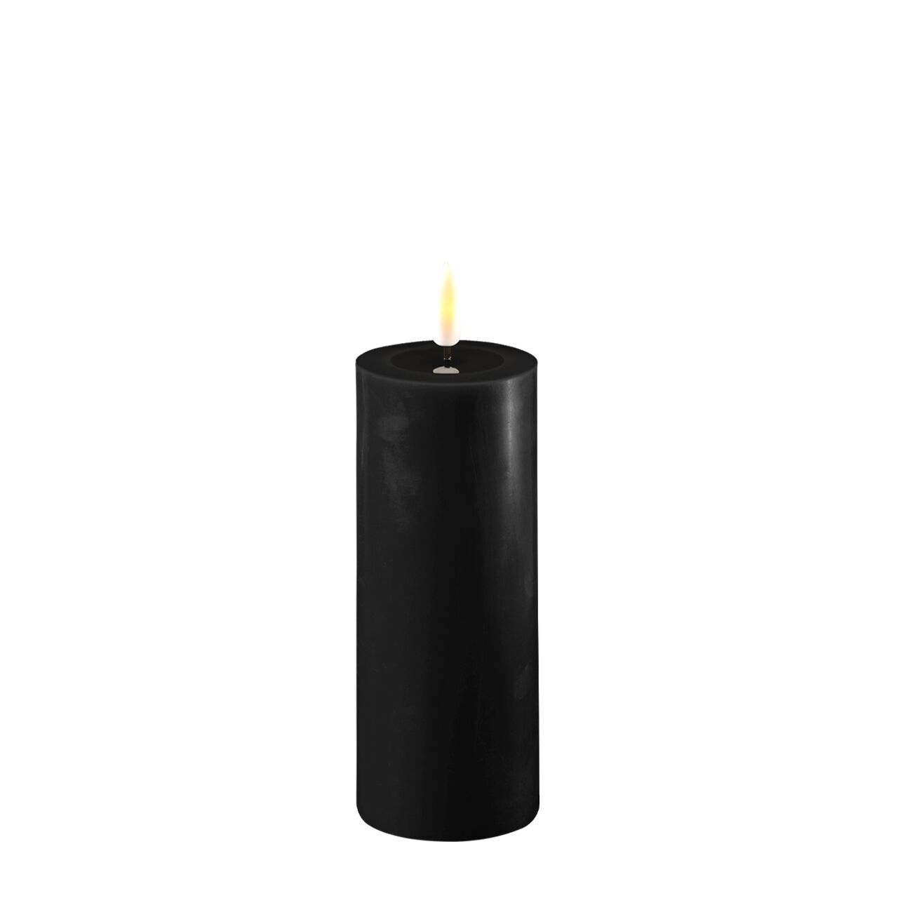 2021-RF-0014 Stumpenkerze LED Schwarz 5 x 12,5cm