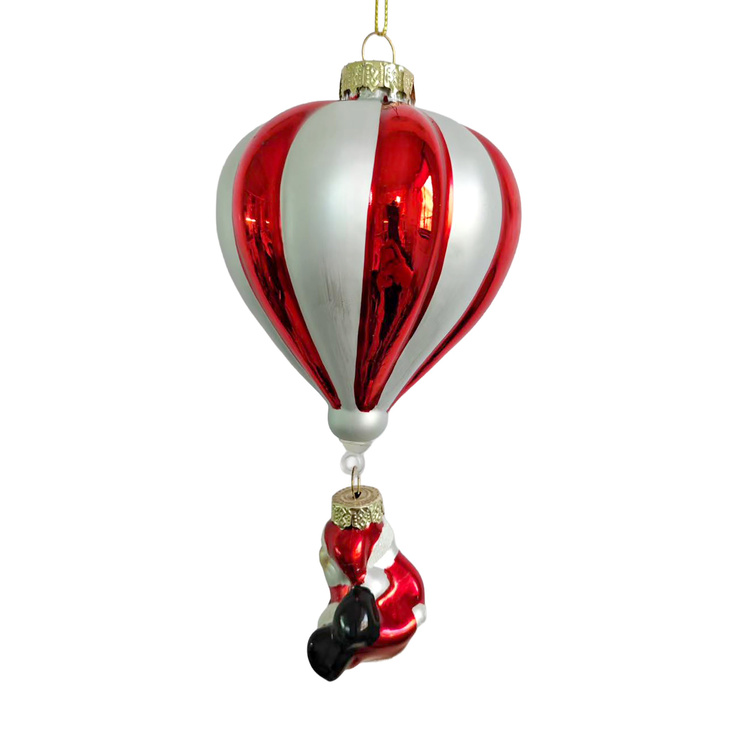 Weihnachtskugel, Herzform, Rot, Silber, Glaskugeln