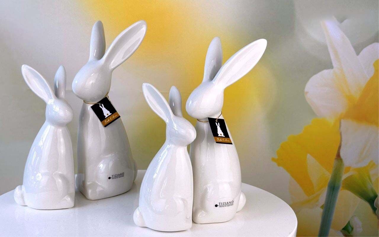 Hasenset Lorenzo cremeweiß 25/19cm Figur