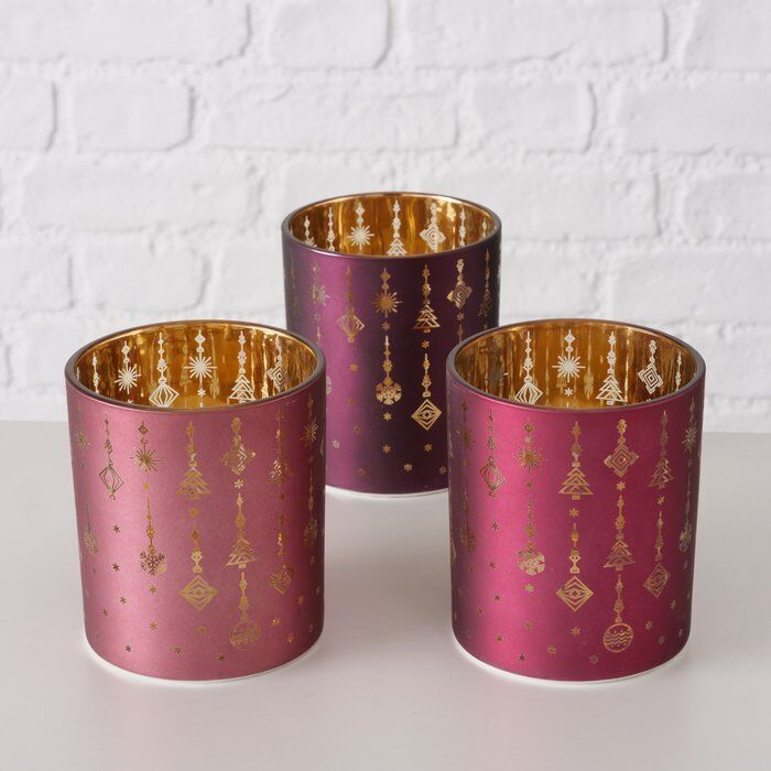 Windlicht Eleganto rosa 10cm