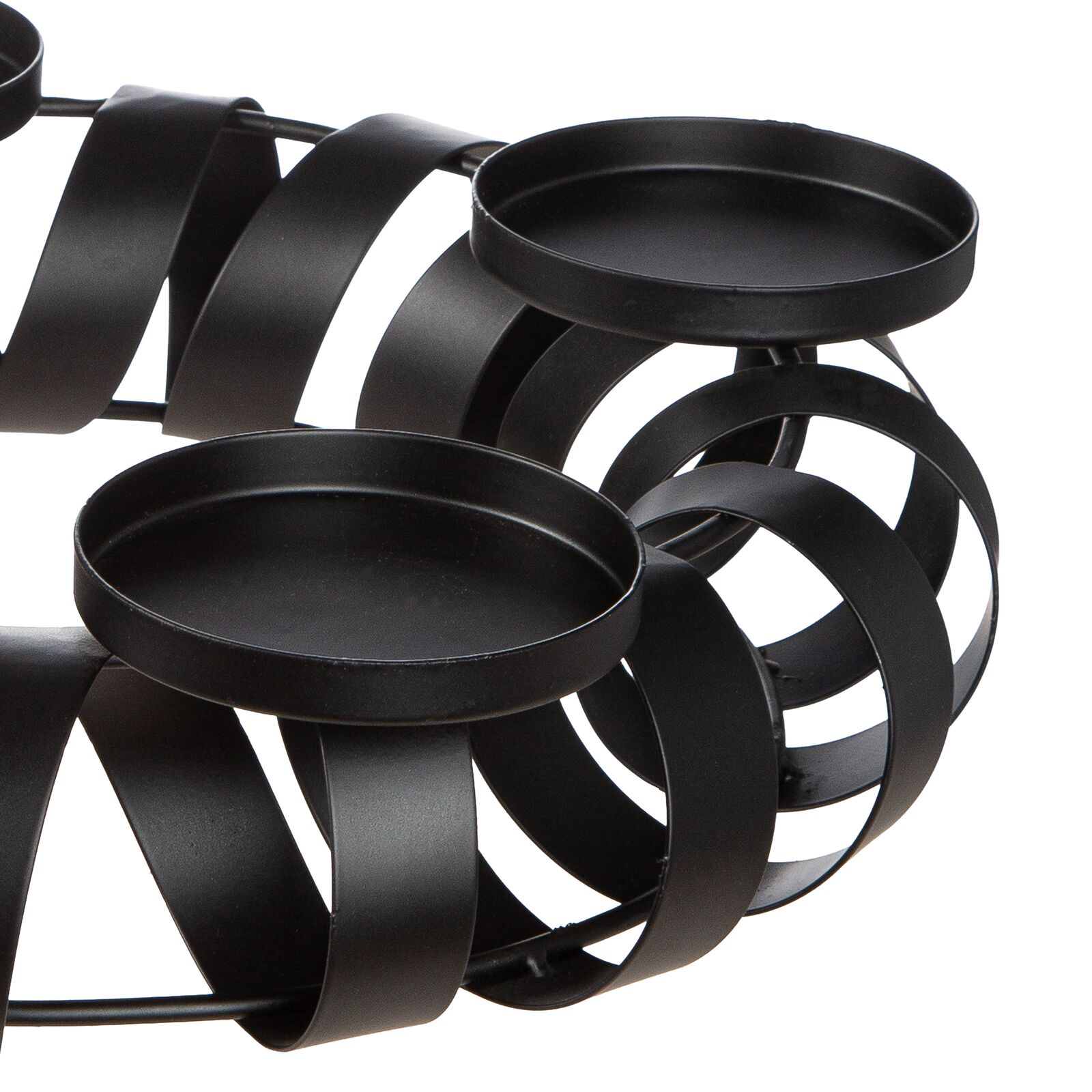 Adventsleuchter Twirl schwarz Metall