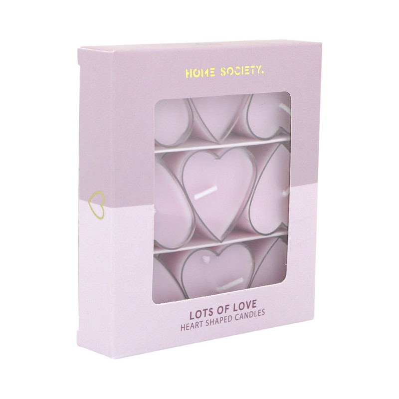 Kerze Love Hearts flieder 9 Stück
