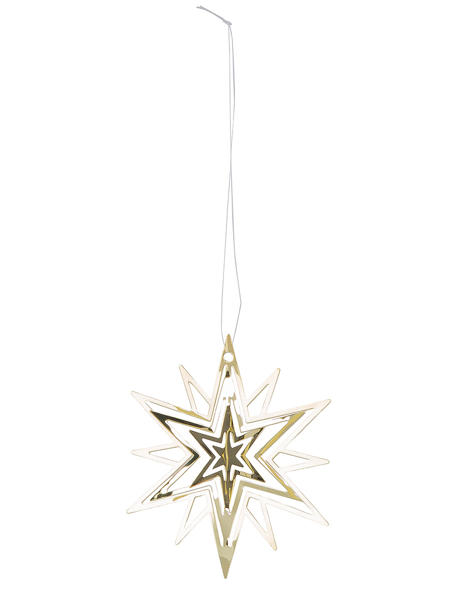 Sternanhänger, Weihnachtsstern, Anhänger, Metall, Gold