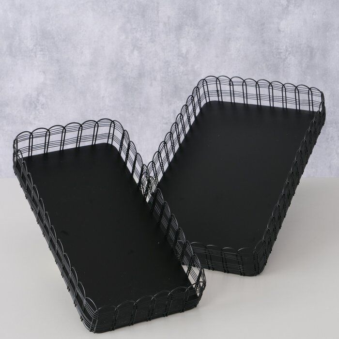 Deko Tablett Weiry 2 Stück schwarz