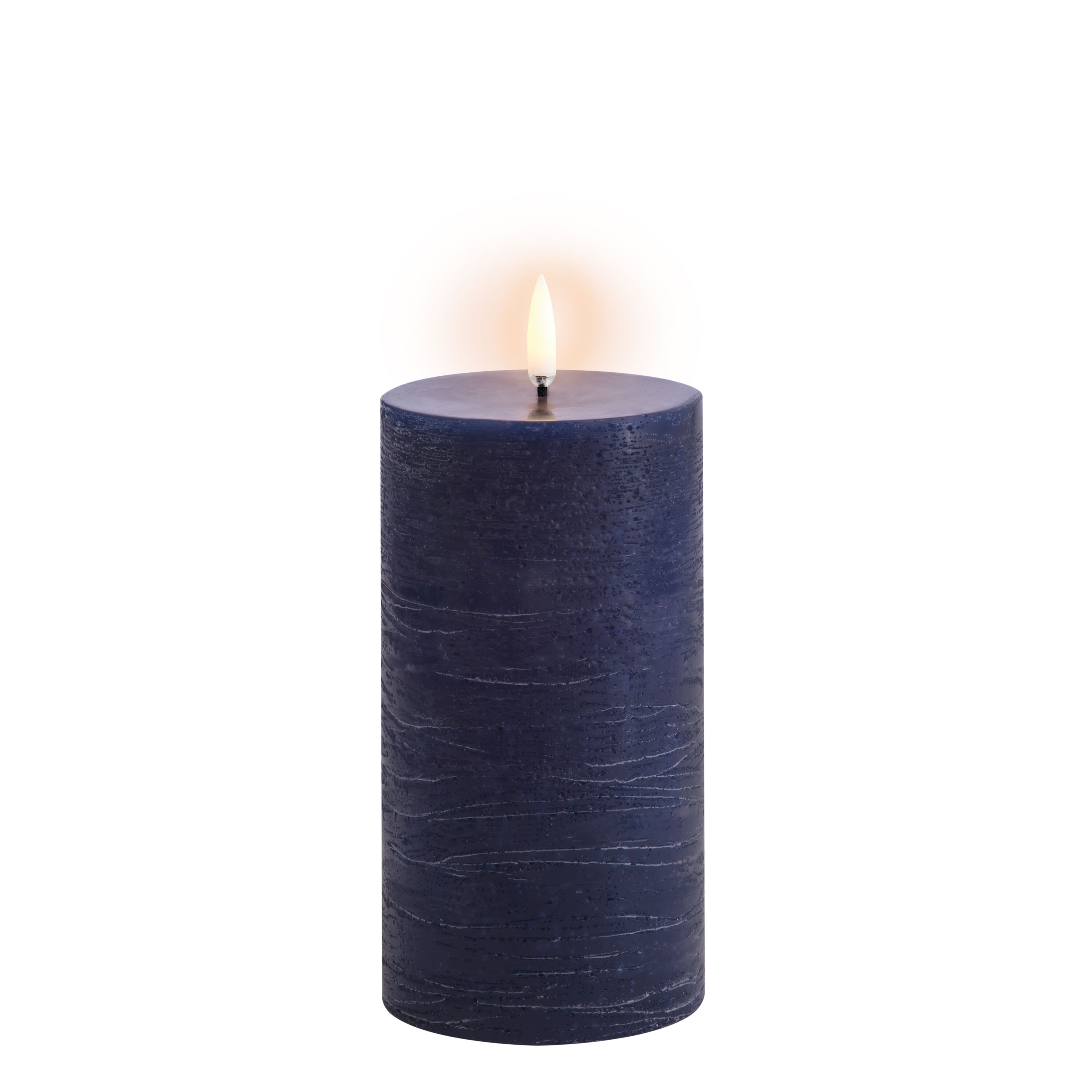 Uyuni LED Stumpenkerze 7,8x15cm rustic dark blue