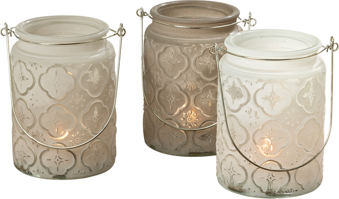 Windlicht Tunis 13cm hellbraun