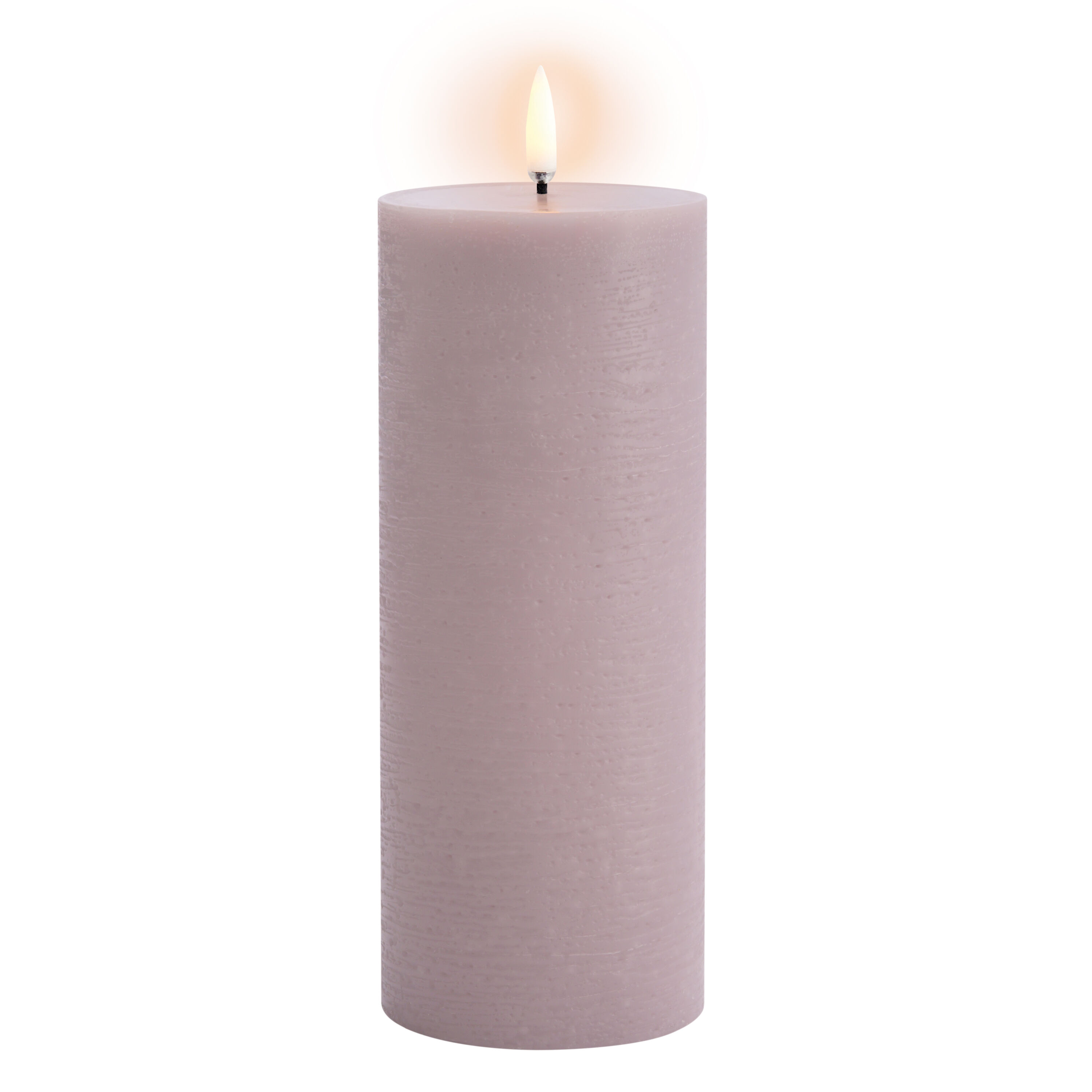 Uyuni LED Stumpenkerze 7,8x20cm rustic light lavender