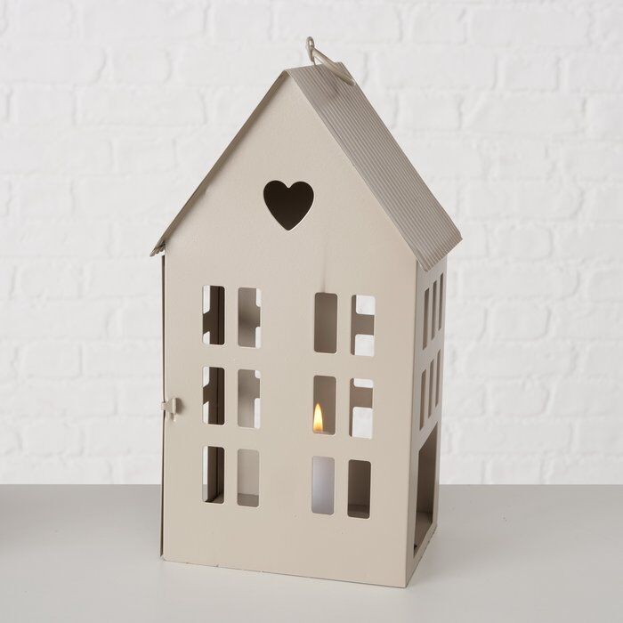 Kerzenlaterne Alamo beige 24cm