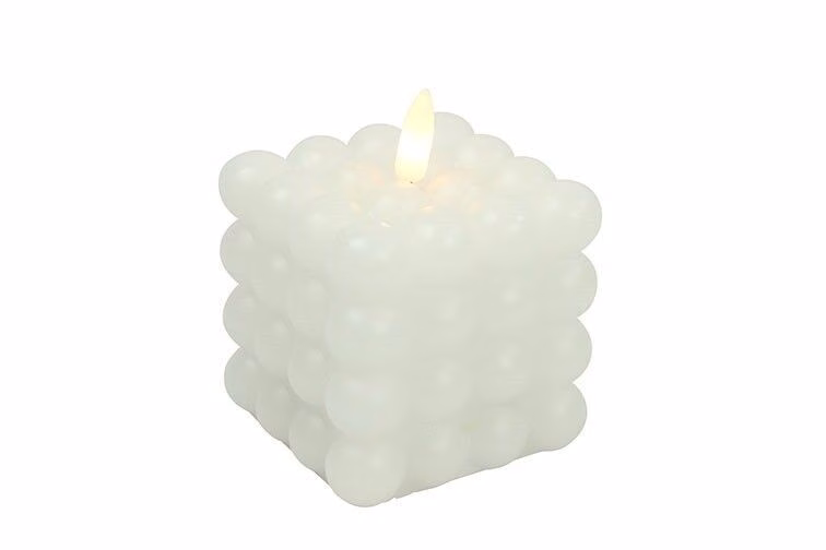 LED Bubble Kerze Lyon M weiß 9cm LED Bubble Kerze Lyon M weiß 9cm