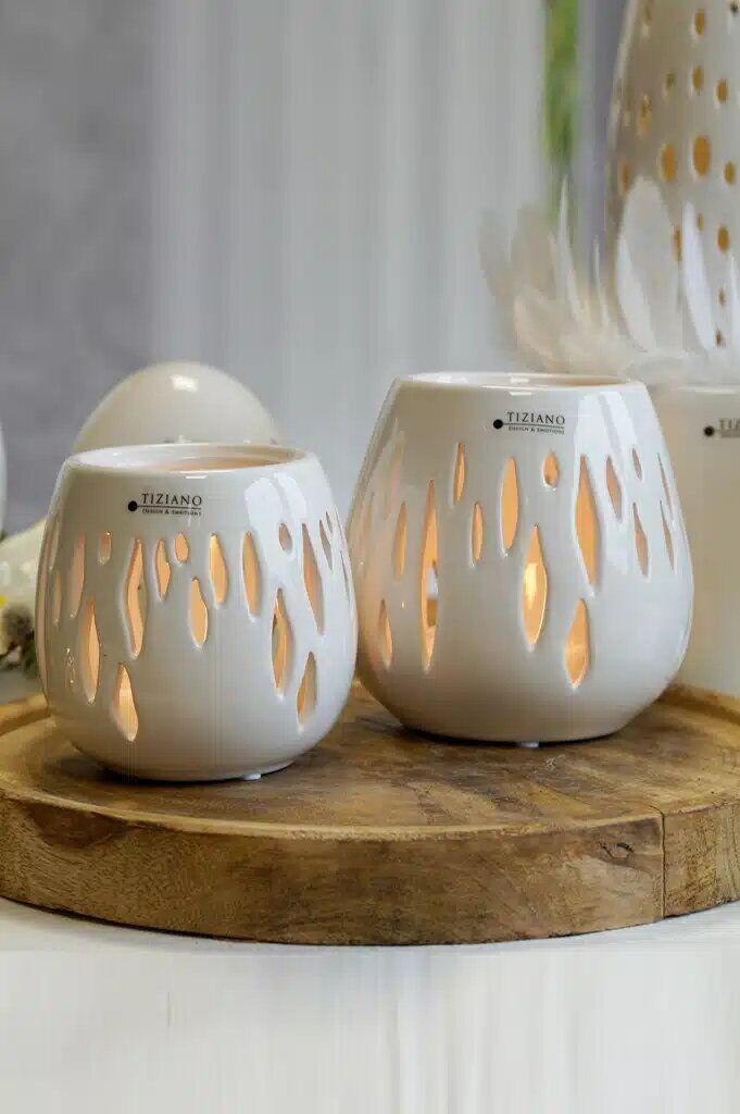 doria-kollektion Tischlicht Splendore cremeweiß 7cm