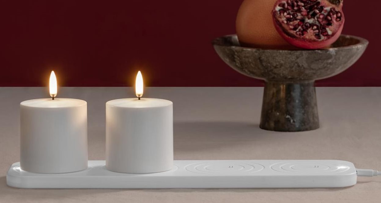 Uyuni LED Stumpenkerze 6,8x6,8cm rechargeable nordic white Uyuni LED Stumpenkerze 6,8x6,8cm rechargeable nordic white