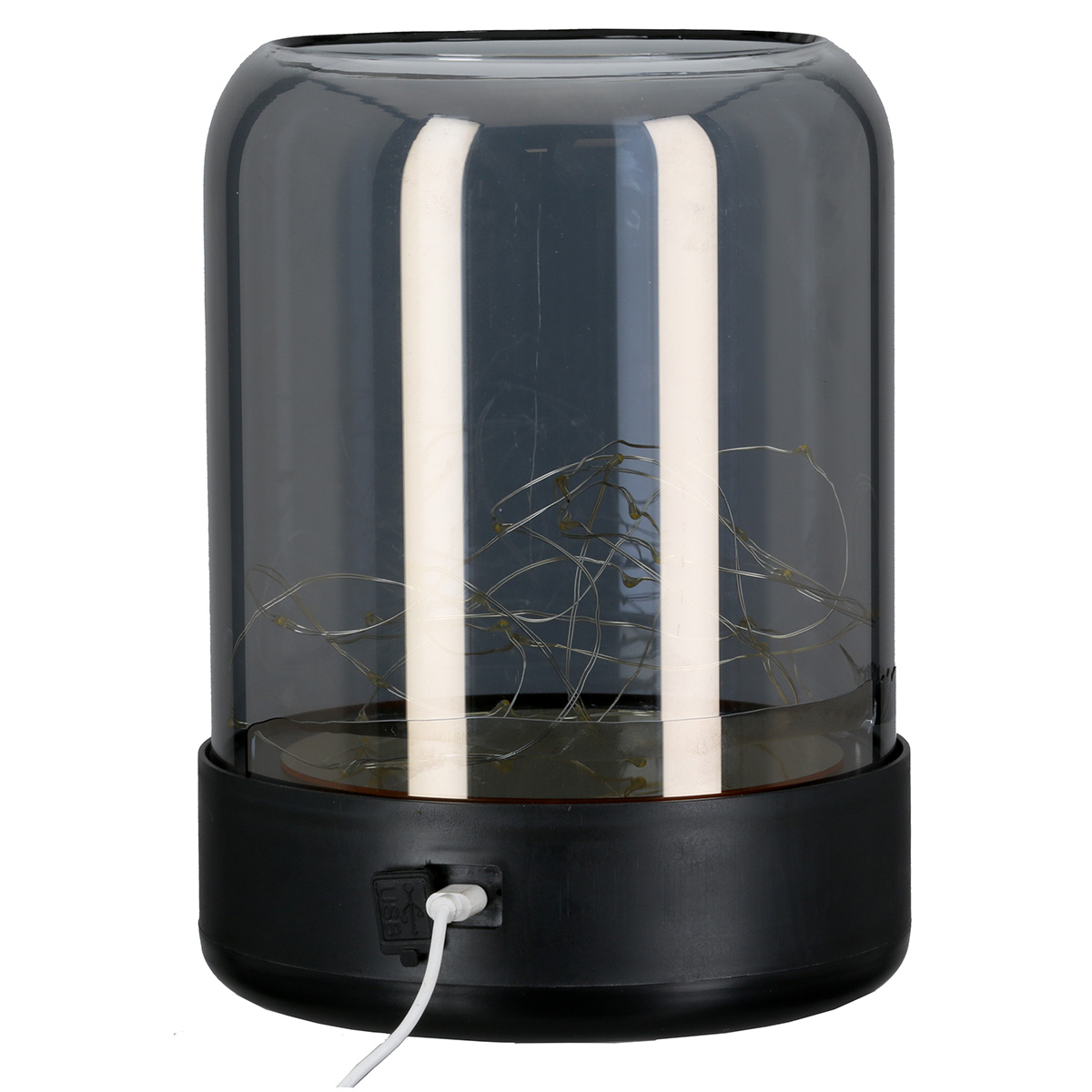 Tischlampe, Glasschirm, LED-Lampe, Nachtischlampe, Kabelanschluss